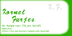 kornel furjes business card