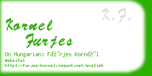 kornel furjes business card